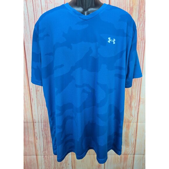 Under Armour Mens XXL Blue Camo Short Sleeve Loose Fit T-Shirt - Picture 1 of 7